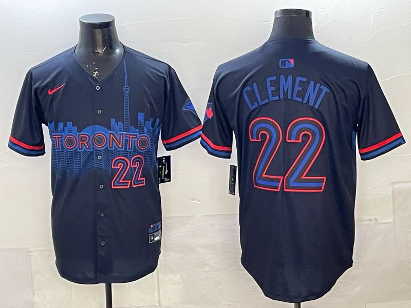 Men 2025 Nike Toronto Blue Jays #22 Clement Blue Game MLB Jersey 02